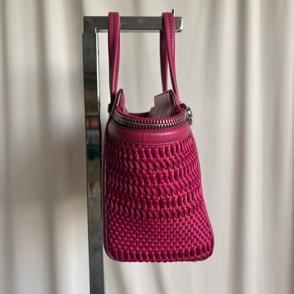 Salvatore Ferragamo Verve Pink Woven Satin Tote - Picture 9 of 16